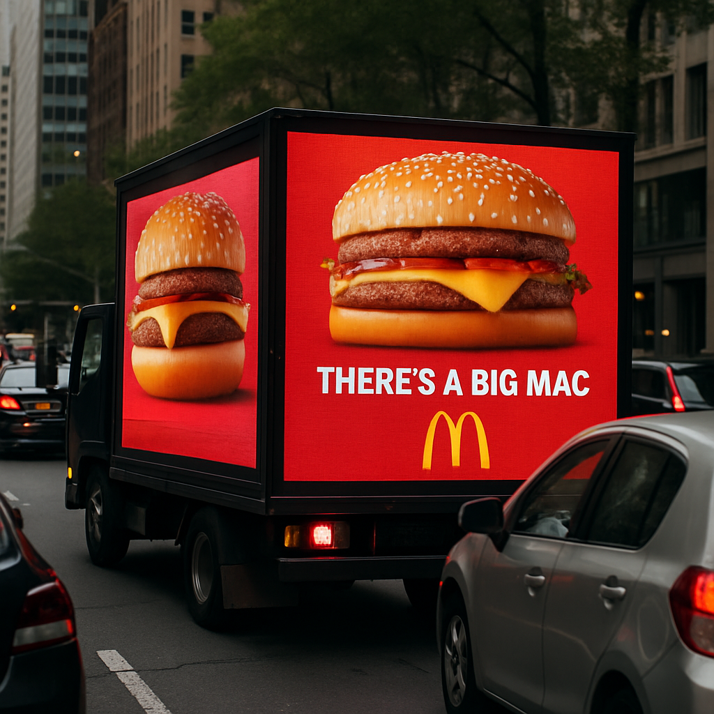 Led billboard truck advertising in a traffic-1